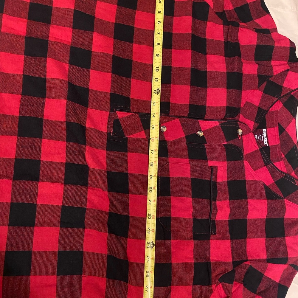 KingSize Red and Black Plaid sleep Shirt - Picture 8 of 8